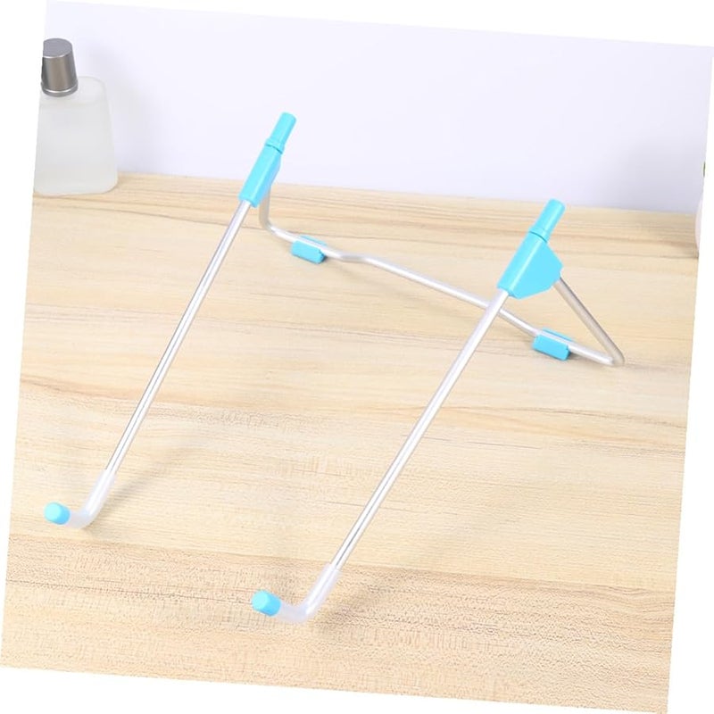 Blue Aluminum Laptop Stand Portable Foldable Cooling Rack for Home Office Travel - Image 4